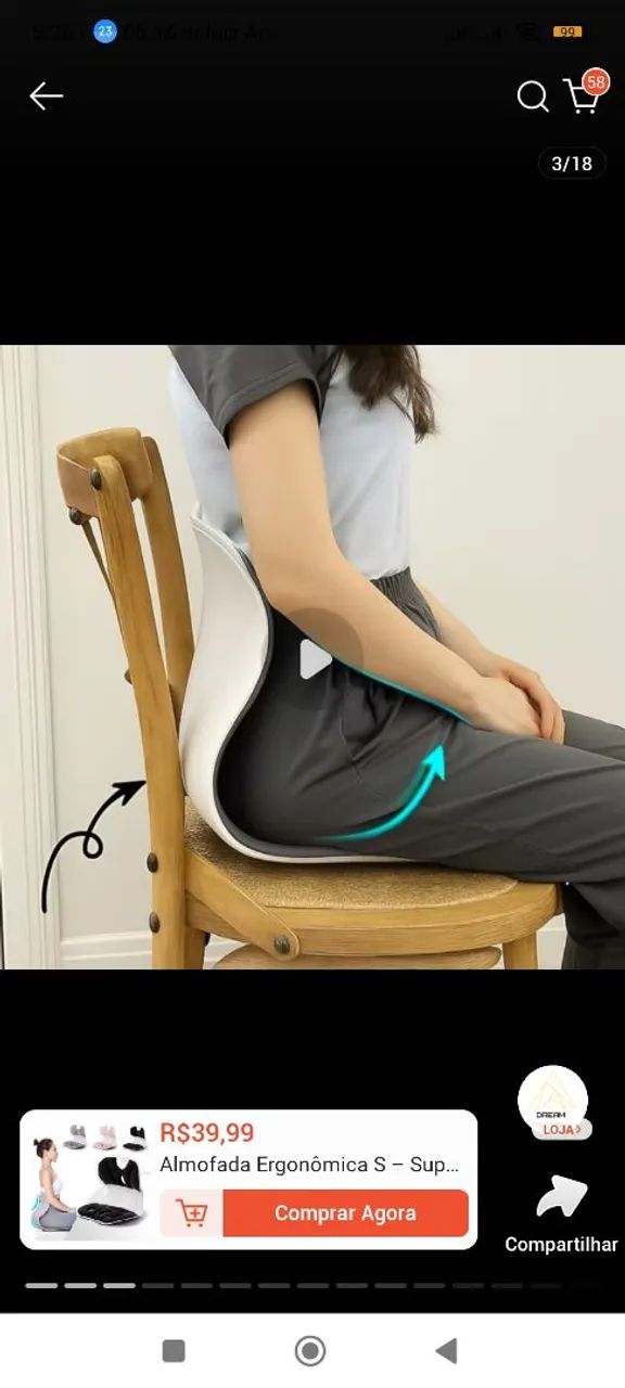 Almofada ergonomica S - Suporte lombar corrige postura