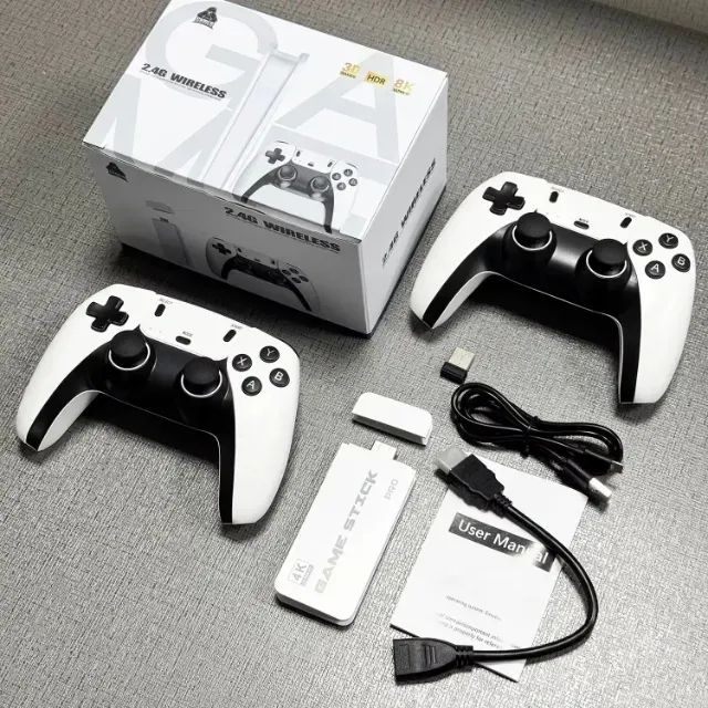 Console Game Stick M15 Pro 4K - 64GB com gamepads sem fio e jogos clássicos