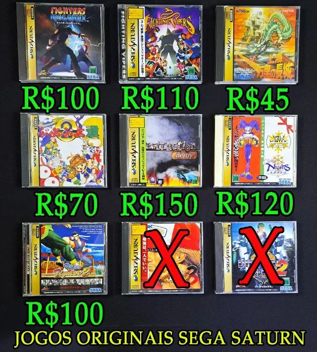 Jogos Originais Sega Saturn. Virtua Cop, Fighter Megamix, Clockwork Knight 2, Casper,