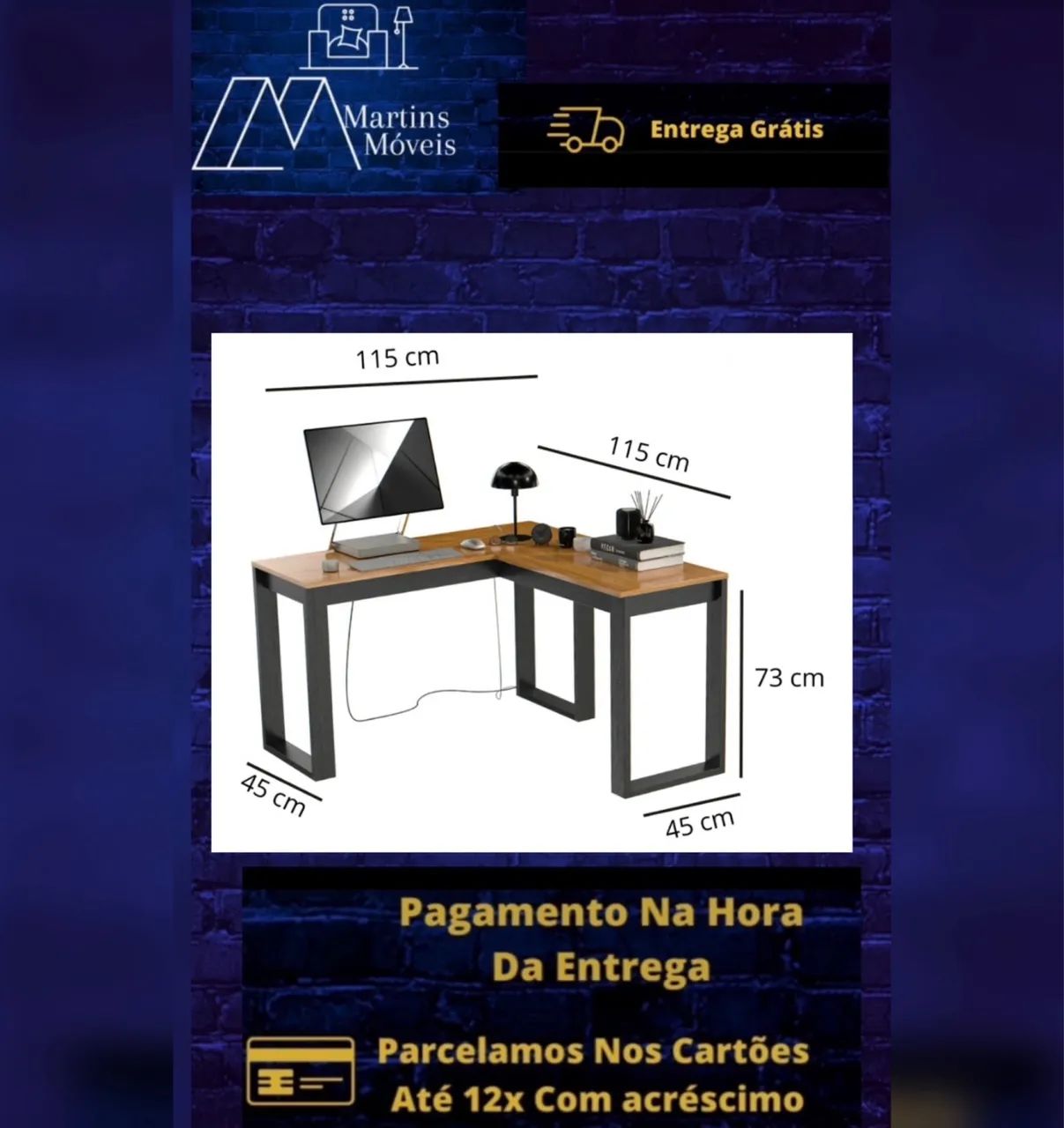 GRANDE PROMOÇÃO MESA EM L ESCRITÓRIO ENTREGA GRÁTIS  - Foto 3