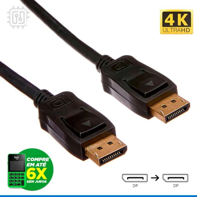 Título: Cabo Displayport x Displayport 1.2a 1.5 metros DP Macho 4k Freesync Gsync 144hz