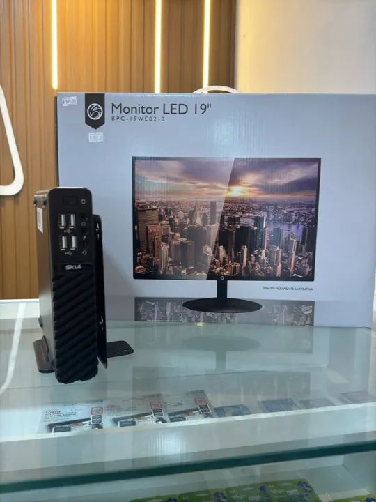 Mini Pc Completo Celeron | 4GB | 120GB SSD + Monitor 19 Polegadas + Kit Teclado e Mouse