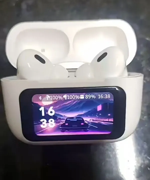 Fone de Ouvido Sem Fio Bluetooth A-607 Plus ANC PODS Com Visor Tela Multifuncional