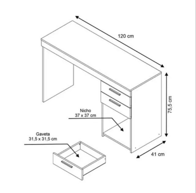 Escrivaninha 2 Gavetas Promoção Fazemos Entrega - Foto 2