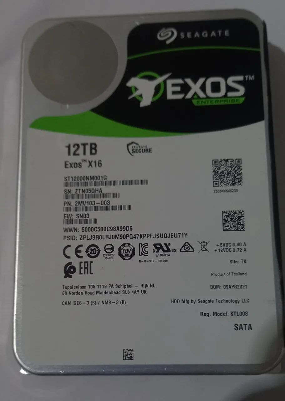 HD 12TB Seagate Praticamente Novo Pouco Uso