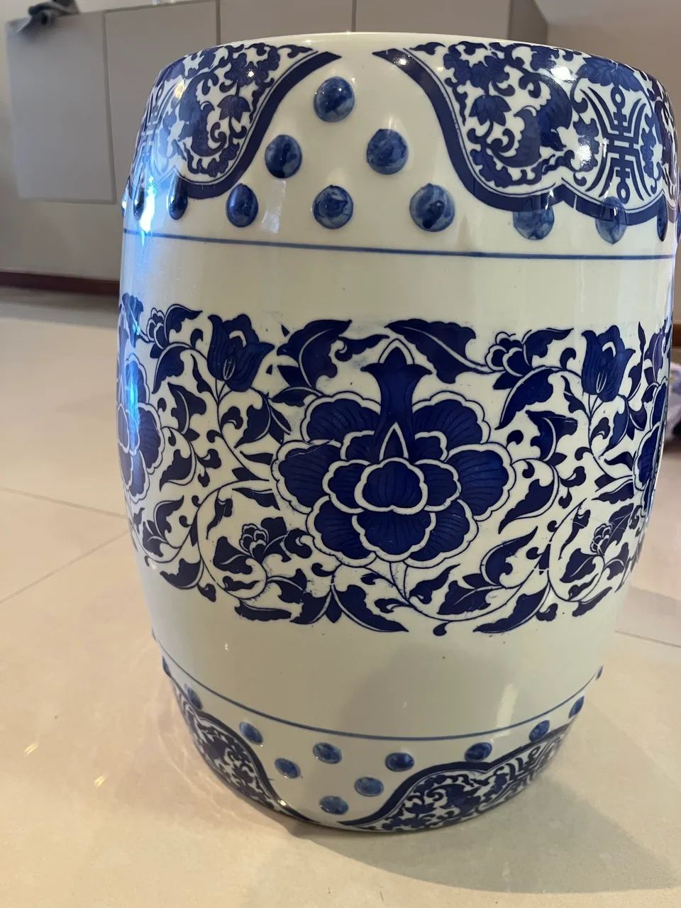 Seat Garden - Cerâmica - Branco e Azul
