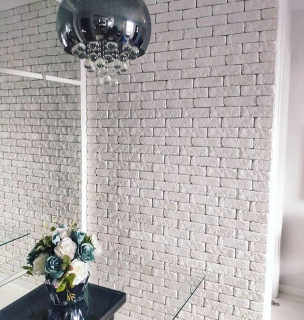 Parede de tijolo branco para decoração - Foto 2