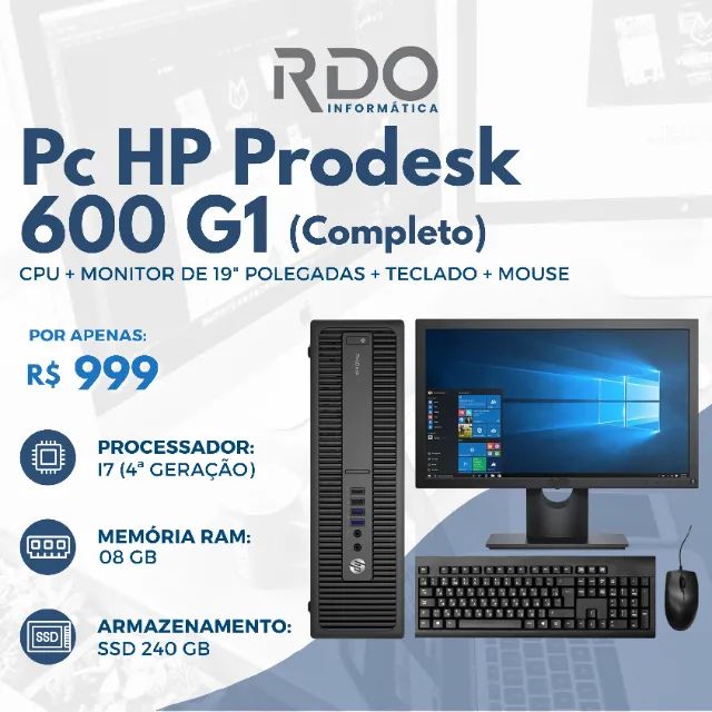 HP Prodesk 600 G1 SFF core i7 メモリ24G Cpu Hp Prodesk 600 G1 Core I7 4ªg 8gb Ddr3 Ssd 240gb Wifi - Extra