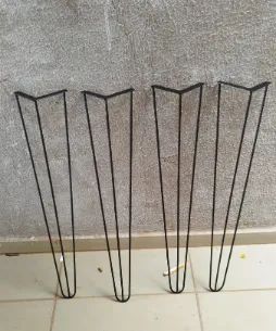 4 Pé De Ferro Para Mesa 80cm Industrial Reforçados Design