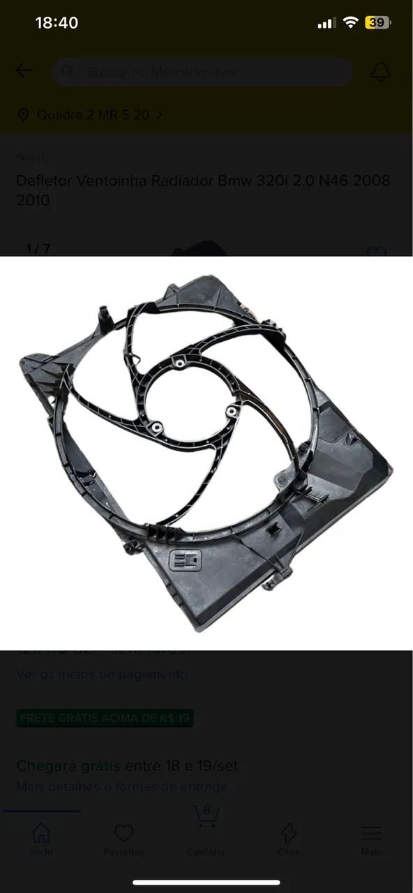 Defletor de ventoinha BMW 320i N46 2008/2010