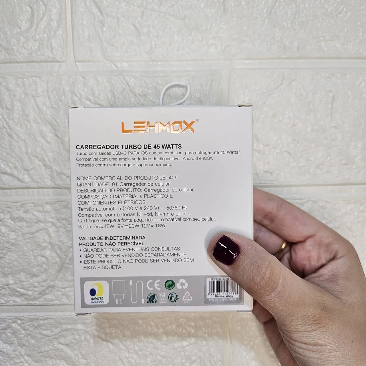 Carregador Turbo 45W para Xiaomi, Samsung, iPhone 15+++, Motorola, marca LEHMOX, LACRADO. - Foto 3