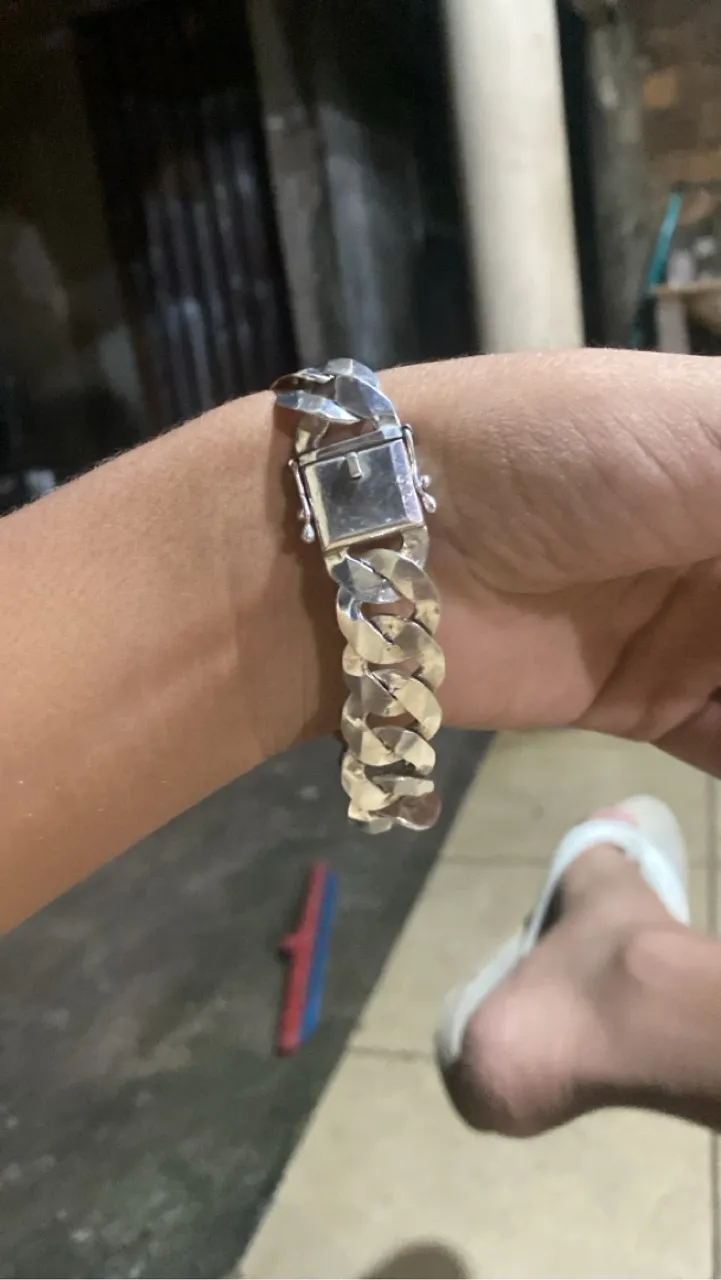 Pulseira de prata 925 17 mm e 54gramas