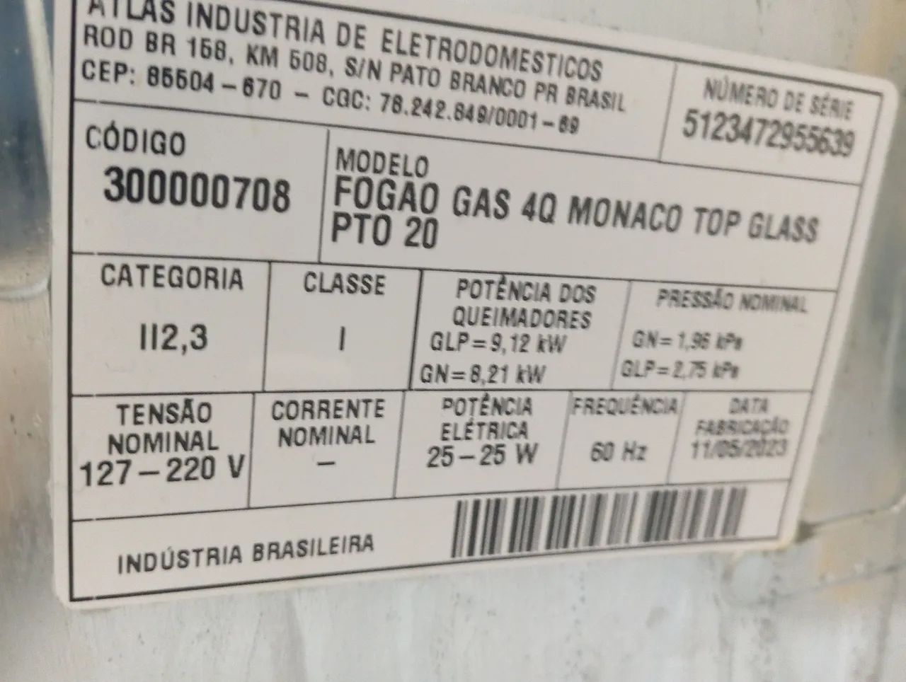 Fogão Atlas Preto com 1 ano de uso - Foto 5