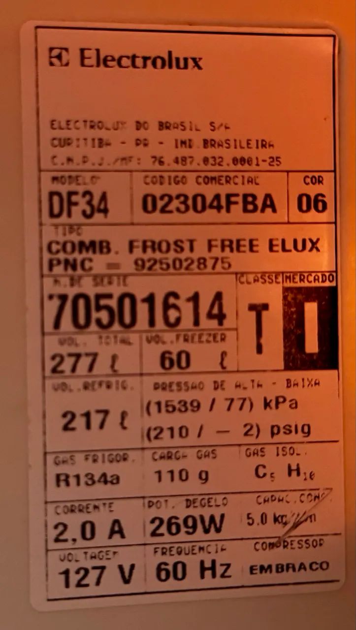GELADEIRA ELECTROLUX DF34 FROST FREE 127V - Foto 4