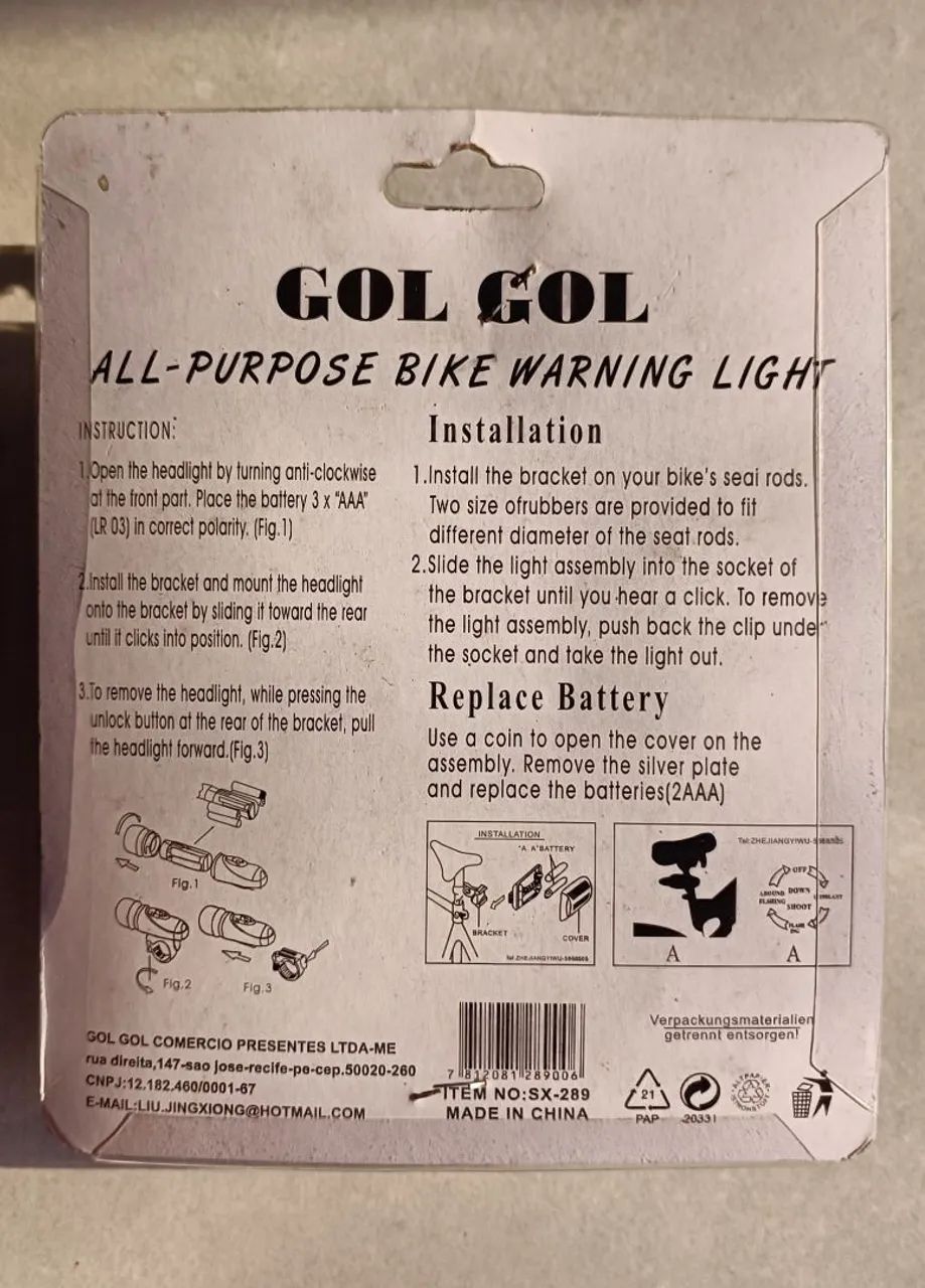 Kit de Luz para Bicicleta Gol Gol SX-287 - Foto 2