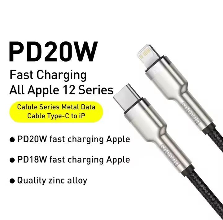 Cabo USB-C Lighting Baseus para iPhone 20w 2M - Foto 3