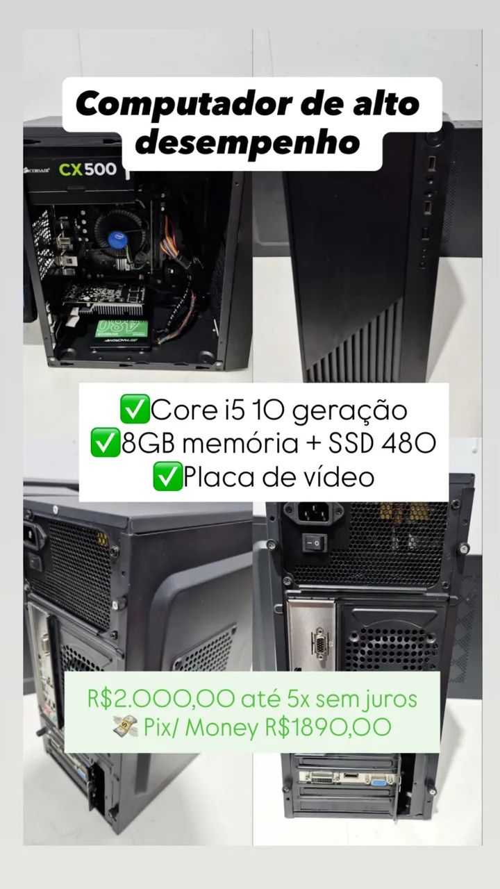 Computador de Alto Desempenho Core i5 - 10 Geração