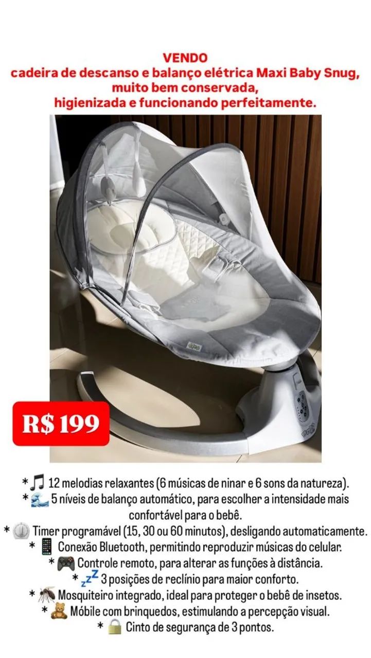 Balanco elétrico maxy baby
