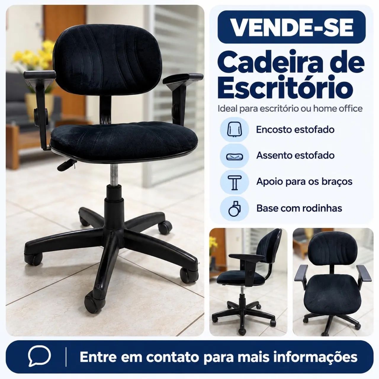 4 Cadeiras de escritório 