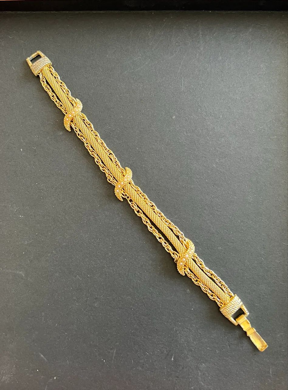 Pulseira vintage goldette dourada  - Foto 4