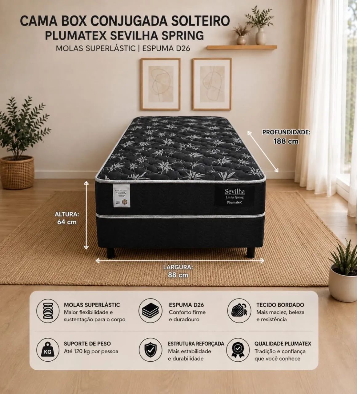 Cama box solteiro 