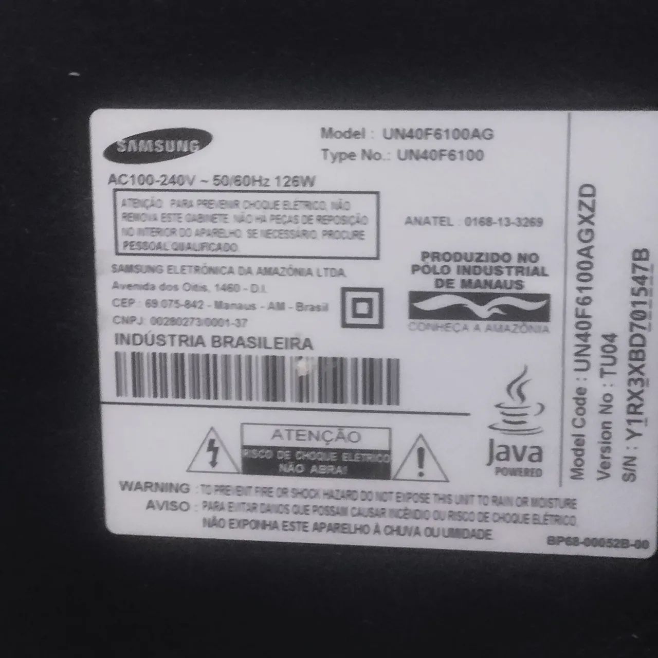 Tv Samsung 40 polegadas não é smart