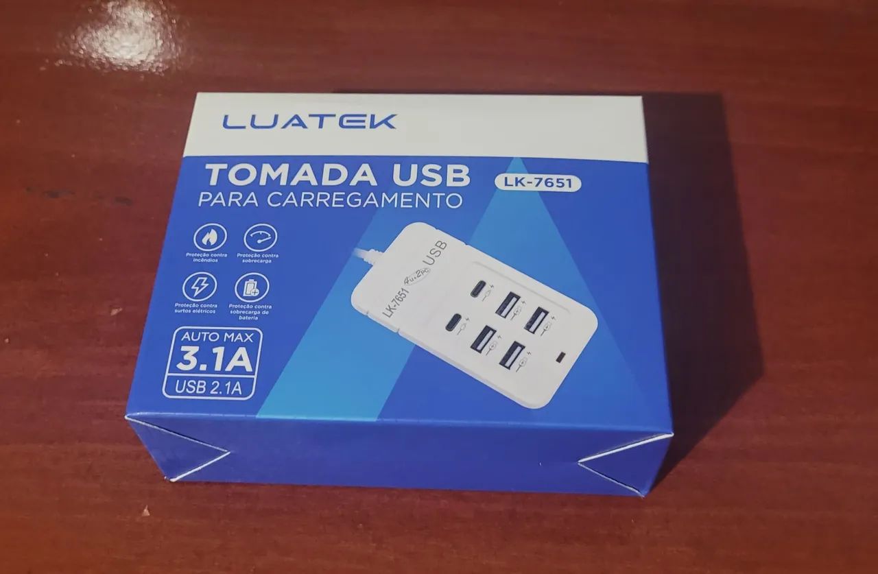 TOMADA USB PARA CARREGAMENTO LUATEK