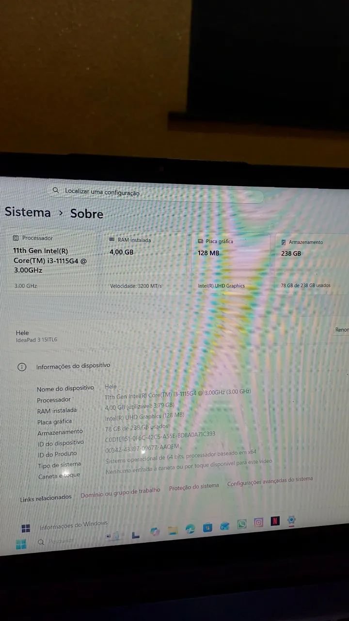 Notebook Lenovo IdeaPad 3