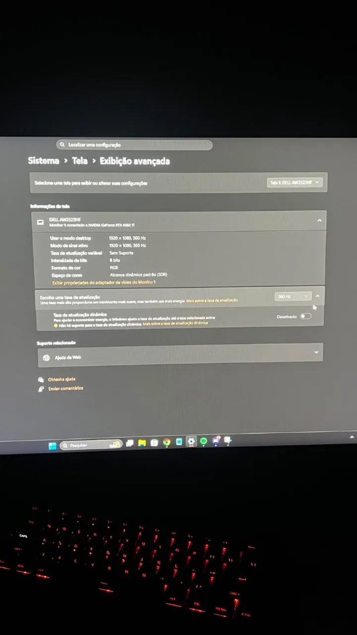 Monitor Alienware AW2523HF 360Hz 24,5" IPS Gamer | Impecável - Foto 3