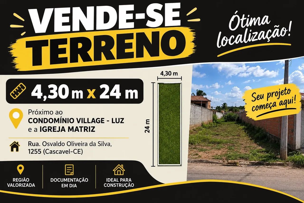 Vendo terreno no centro de Cascavel tel *43