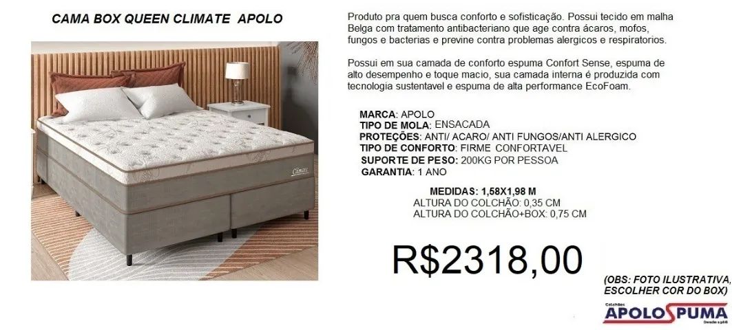 Cama box queen molas ensacadas - Entrega grátis 