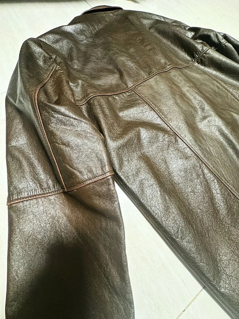 Jaqueta de couro side walk  collection couro marron  