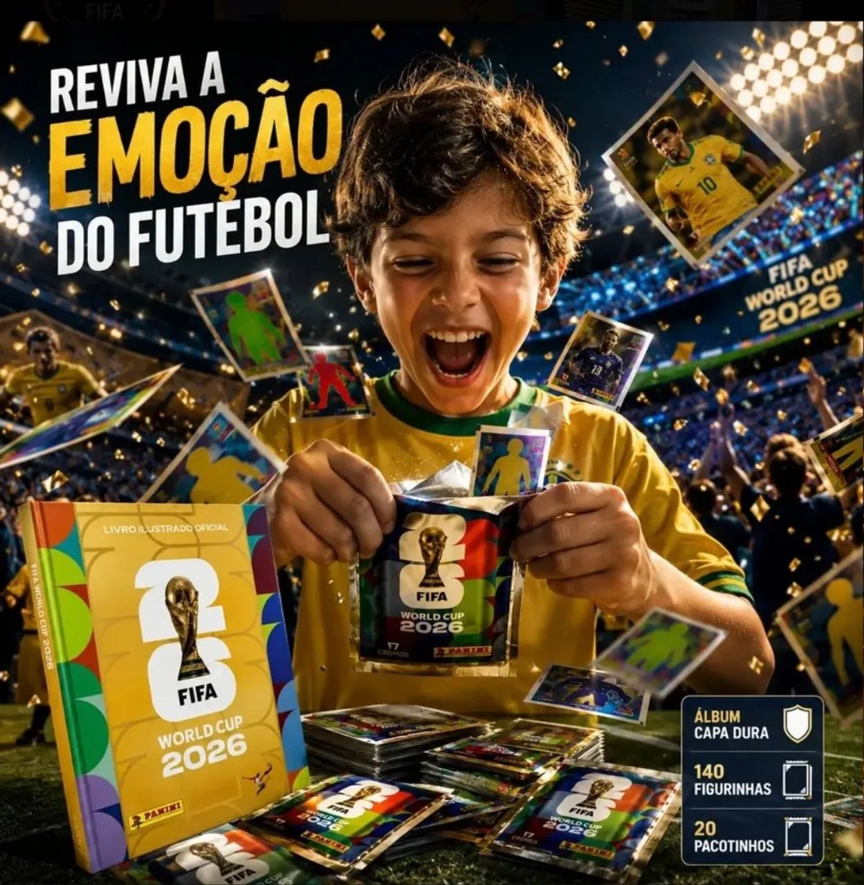 Kit álbuns + 60 figurinhas copa do mundo 2026 - Foto 2