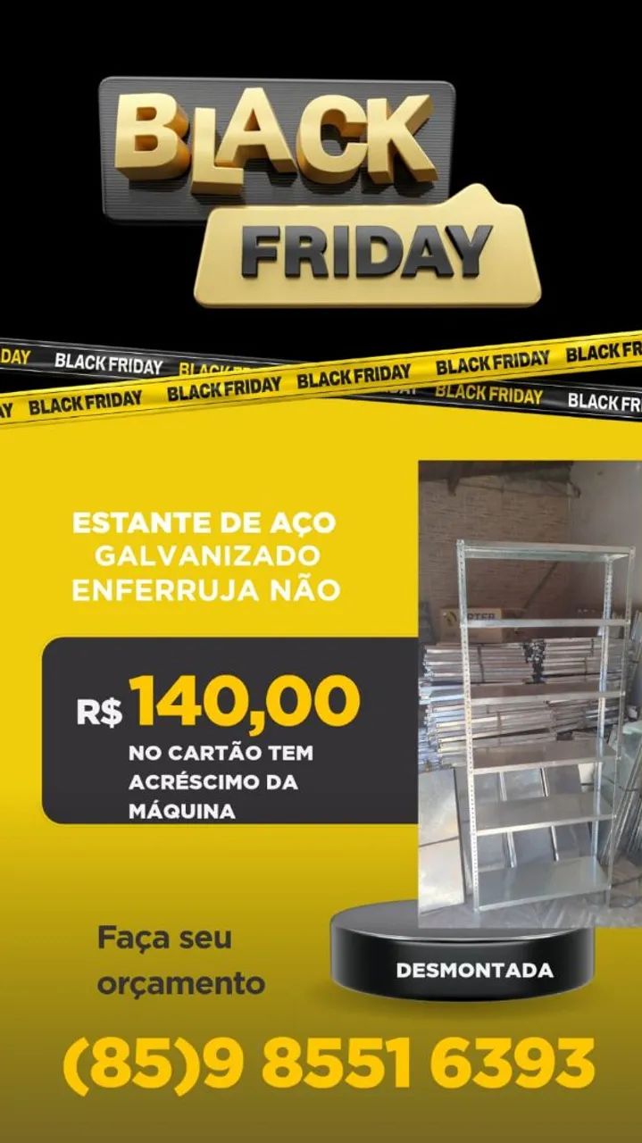 PRATELEIRA DE AÇO GALVANIZADO COM 6 BANDEJAS 