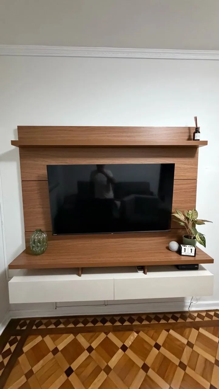 Painel para TV até 65 Polegadas 180CMX160CM 2 Portas Basculantes 2 Prateleiras