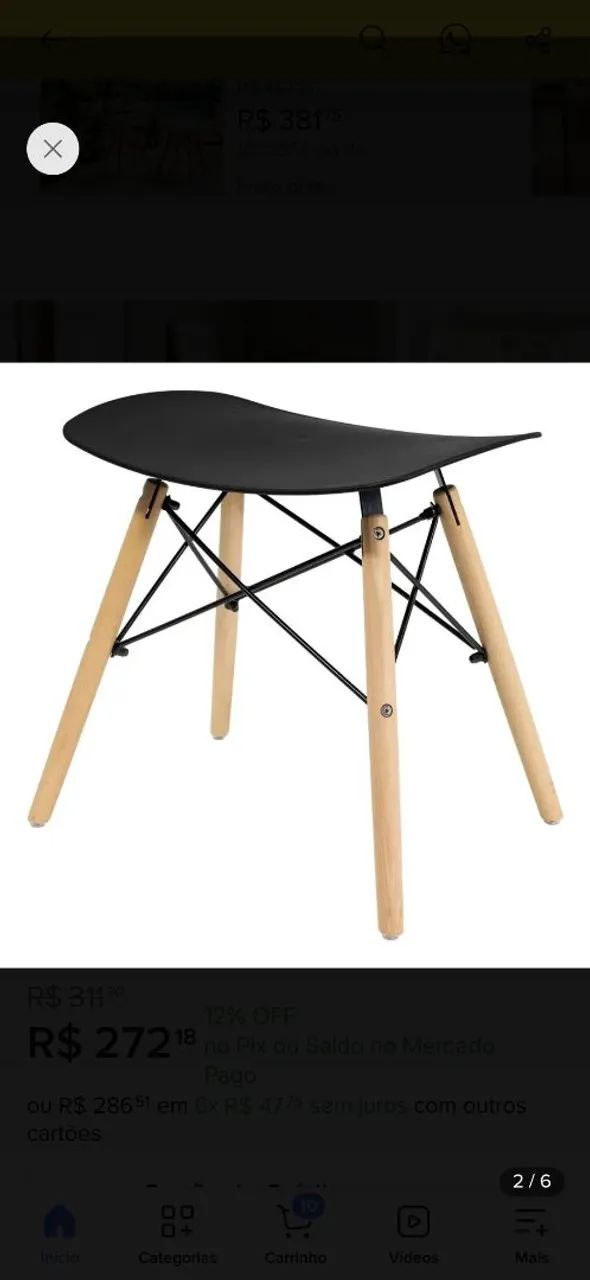 Bancos Eames Cor Preta