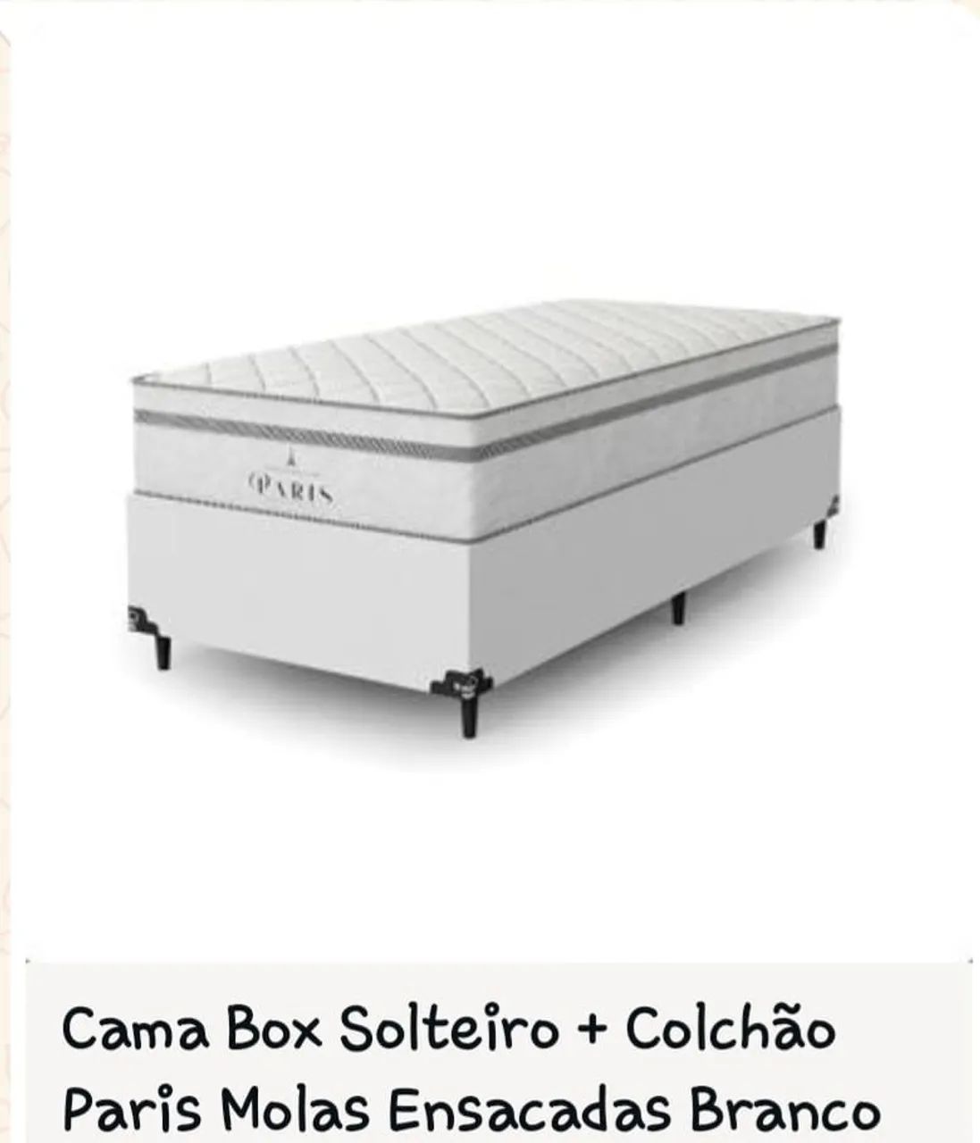 Cama Box Soltefro + Colchão Paris Molas Ensacadas Branco - Foto 2