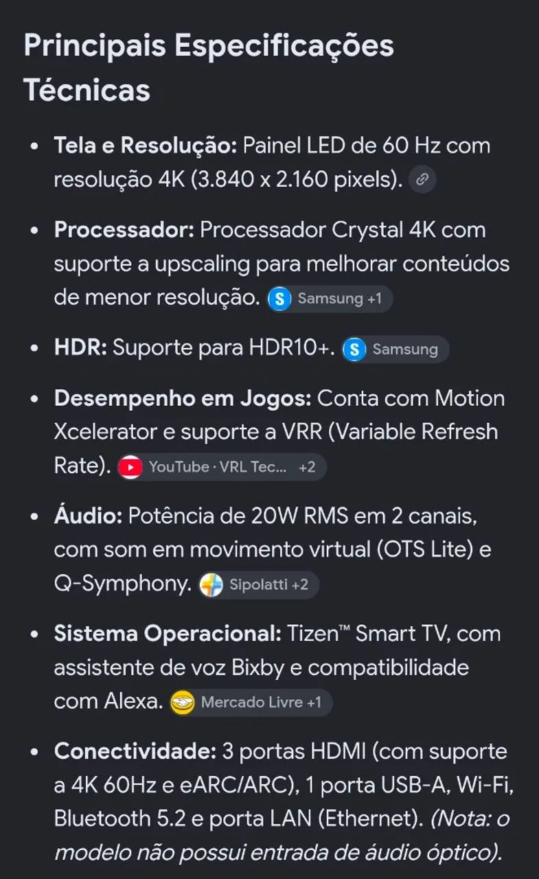 TV SAMSUNG UHD 4K CRYSTAL 2025 - Foto 4
