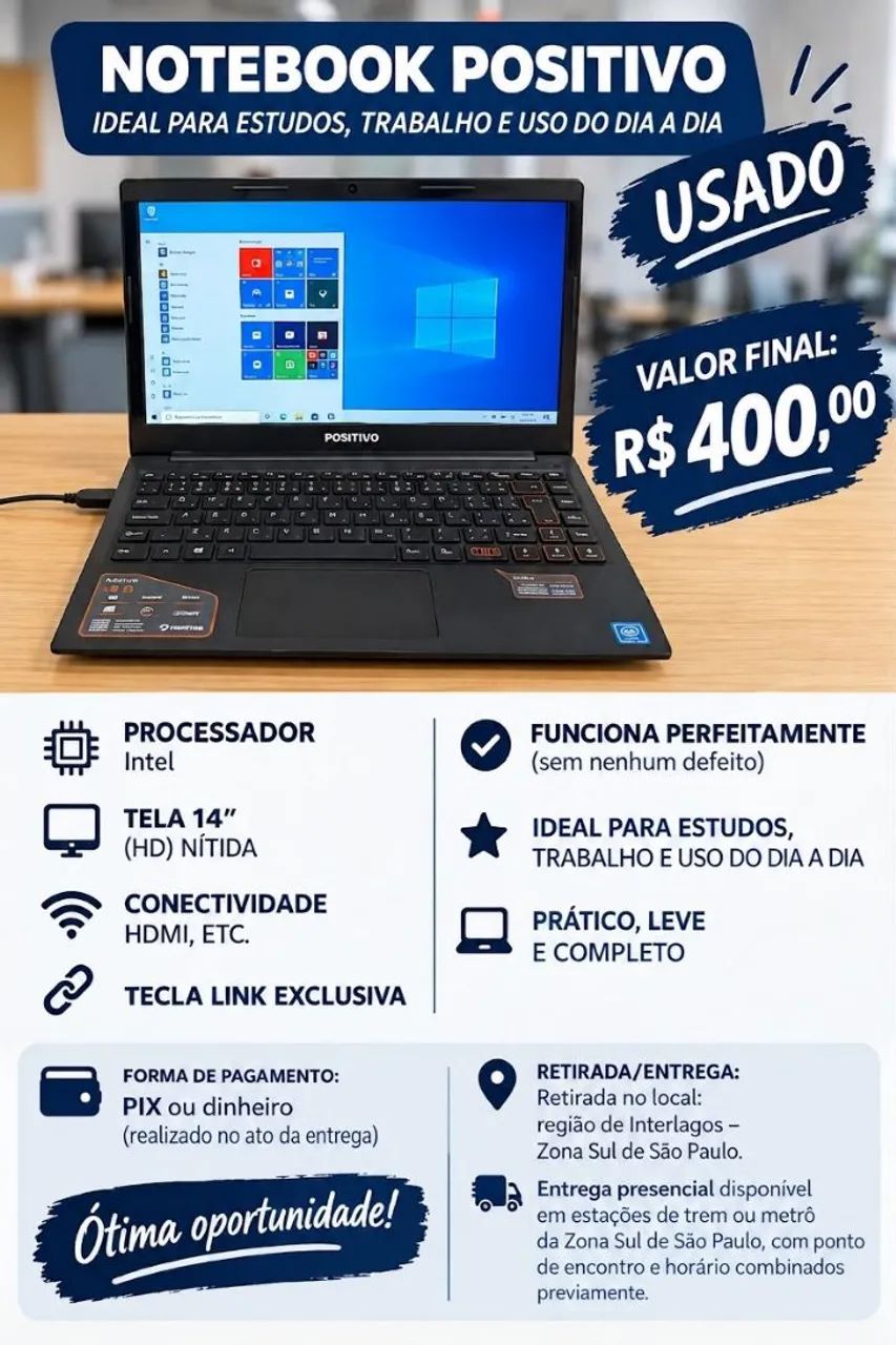 Notebook  R$400,00