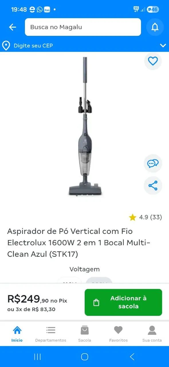 Aspirador pó electrolux 1600w 2 em 1 NOVO NA CAIXA - Foto 3