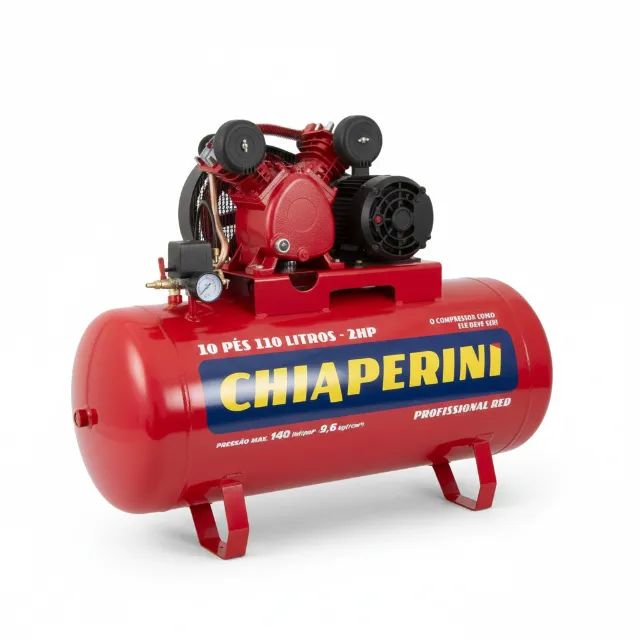 Compressor de Ar 10 Pés 110 Litros 140Lbf Mono Red Chiaperini - Foto 2