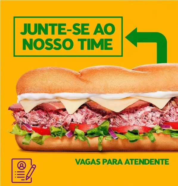 Vaga: Atendente de Loja - Subway
