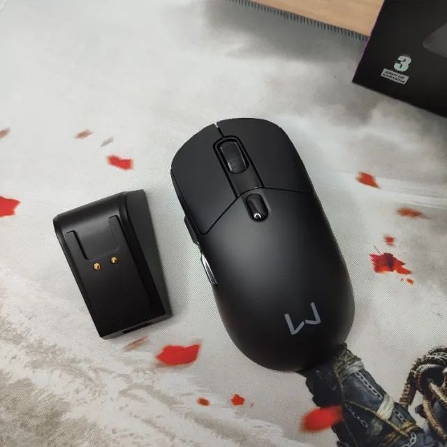 Mouse Sem Fio Magnus com Base Preto Warrior - Foto 4