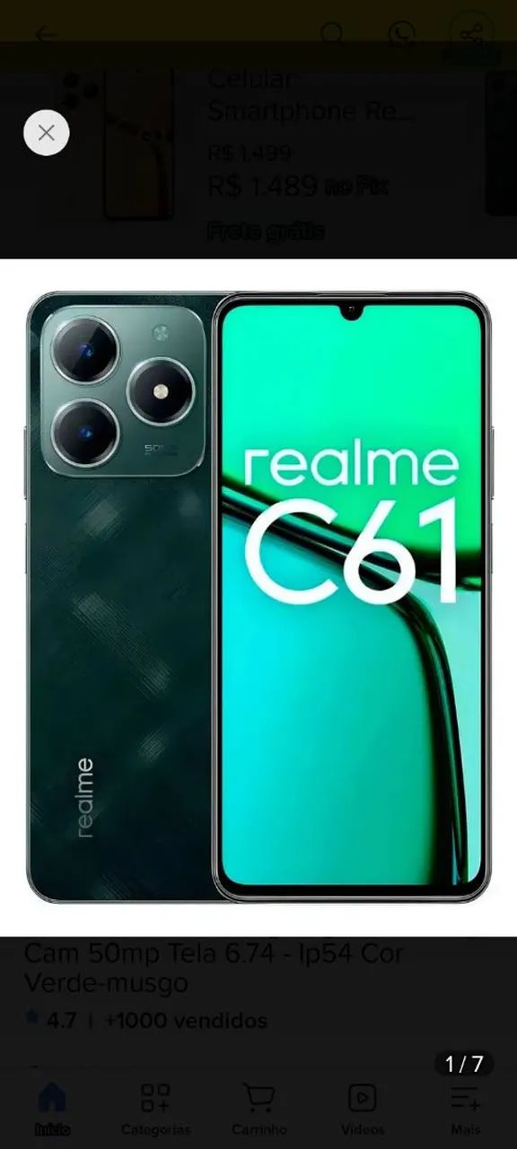 celular realme c61 ótimo estado pouco usado