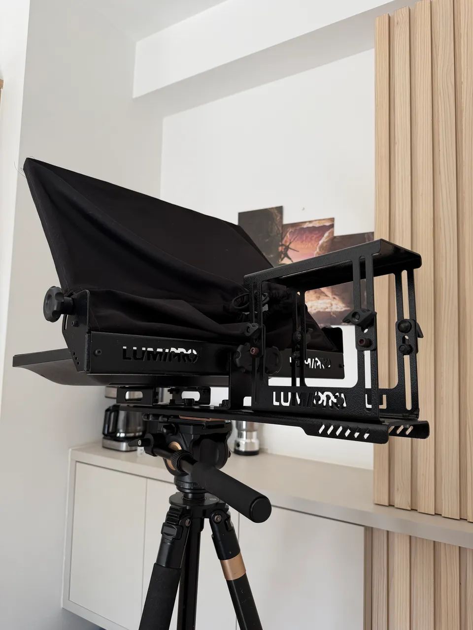 Teleprompter Profissional LUMIPRO 19 Polegadas Monitor LED Acoplado - Foto 5