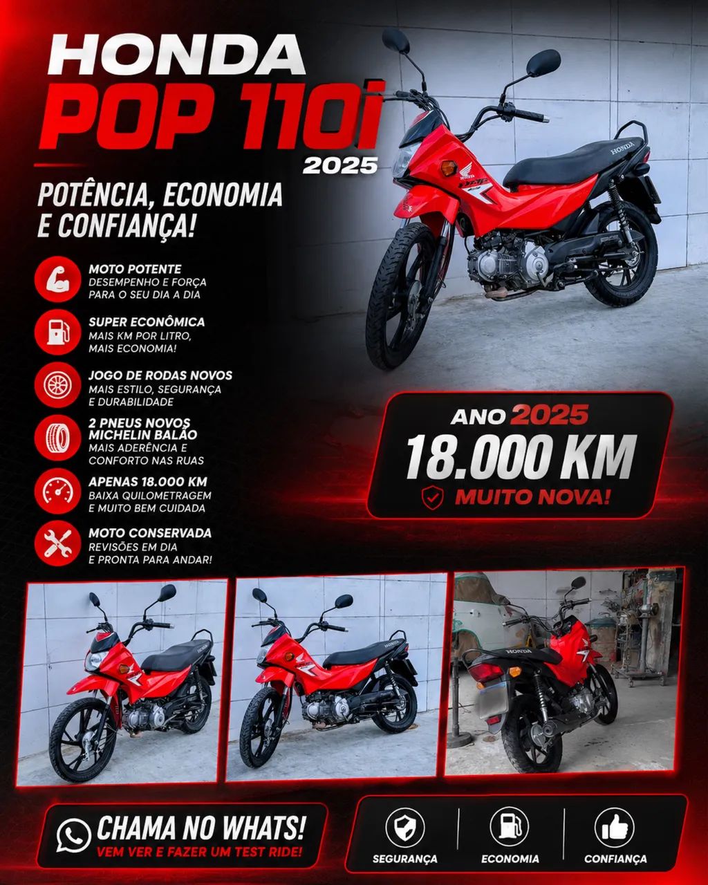 HONDA POP 110i ES - 2025 (conservada)