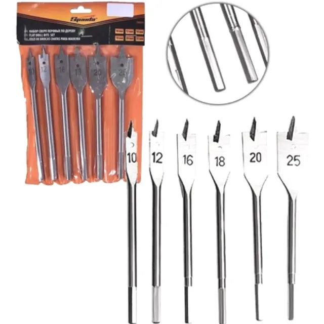 Brocas Chatas Para Madeira Jogo Com 06 Peças _ FE38