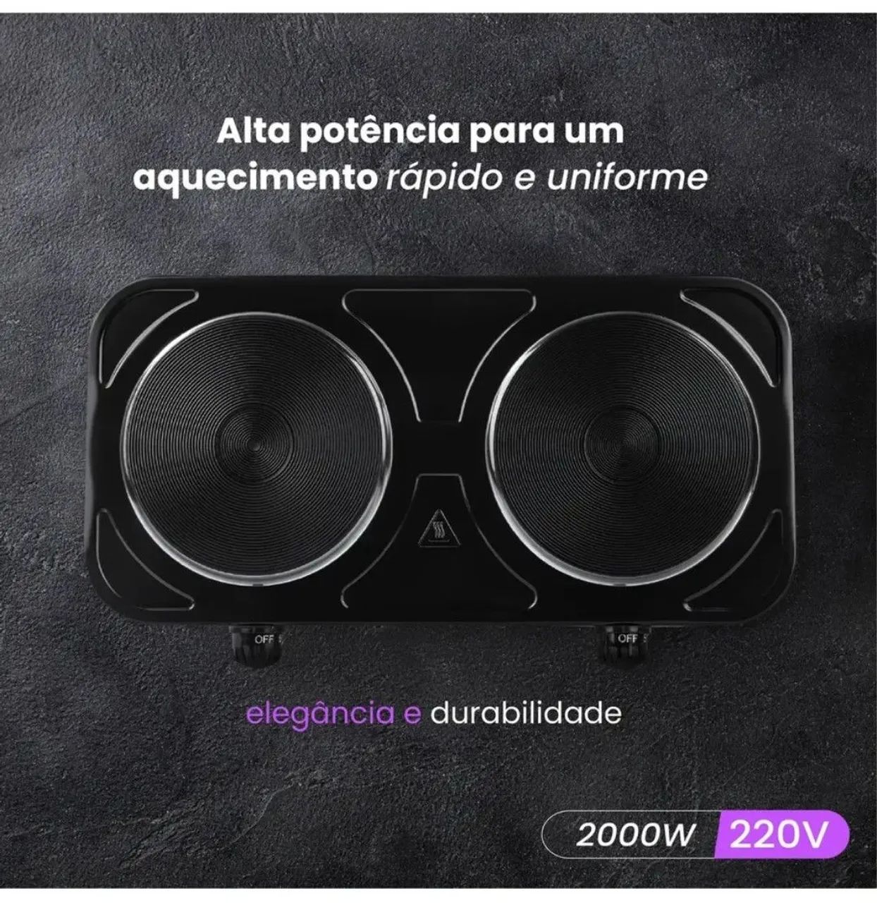Fogão elétrico de 2 bocas e de 220V - Foto 6