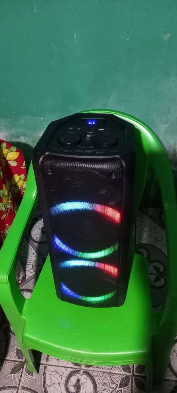 Caixa de som pulsebox 600w com leds