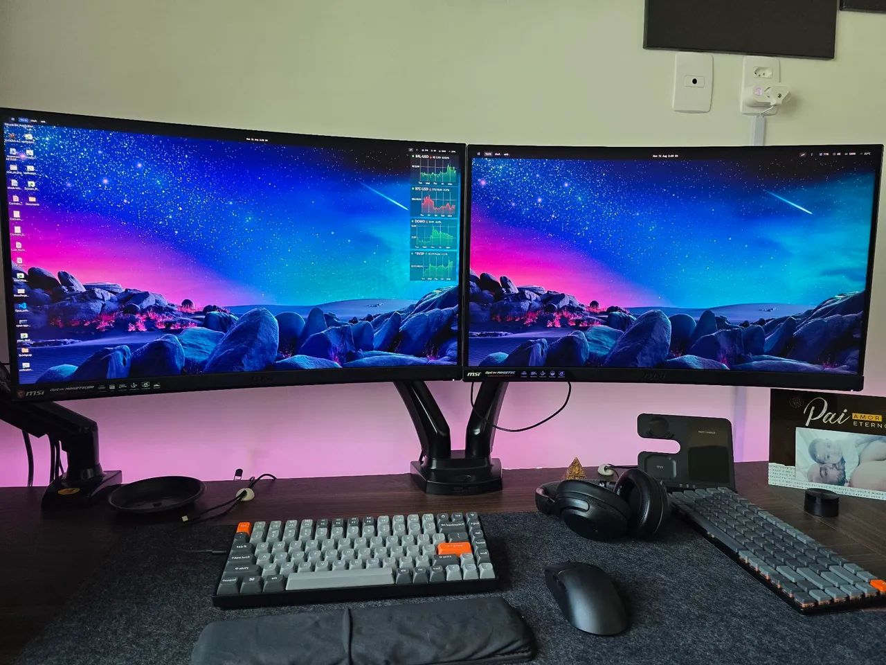 Kit 2 monitores MSI Optix 27 Polegadas 144Hz Curvo | Excelente Estado - Foto 2
